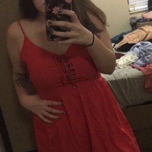 Forever 21 Tie-Front Red Dress